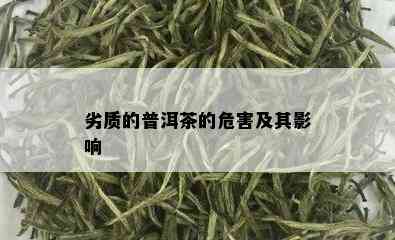 劣质的普洱茶的危害及其影响