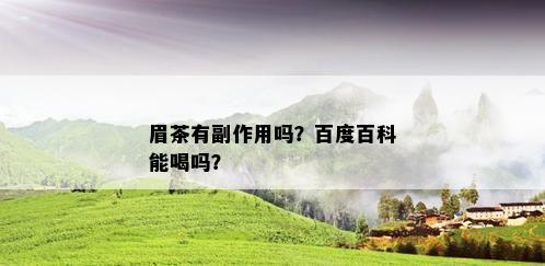 眉茶有副作用吗？百度百科能喝吗？