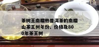 茶树王南糯熟普洱茶的南糯山茶王树年份、价格及800年茶王树