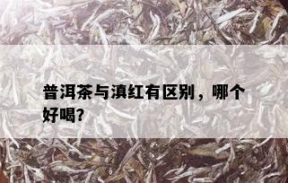 普洱茶与滇红有区别，哪个好喝？