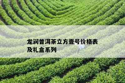 龙润普洱茶立方壹号价格表及礼盒系列