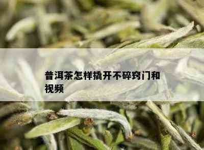 普洱茶怎样撬开不碎窍门和视频