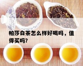 帕莎白茶怎么样好喝吗，值得买吗？