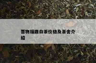 菩物福鼎白茶价格及茶舍介绍