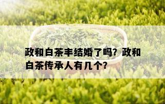 政和白茶丰结婚了吗？政和白茶传承人有几个？