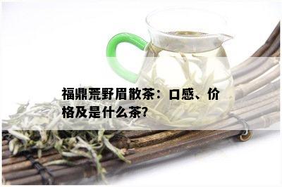 福鼎荒野眉散茶：口感、价格及是什么茶？