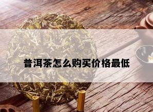 普洱茶怎么购买价格更低