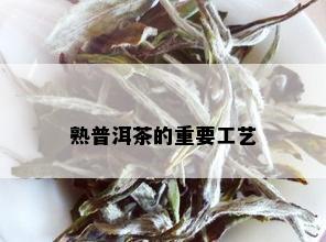 熟普洱茶的重要工艺