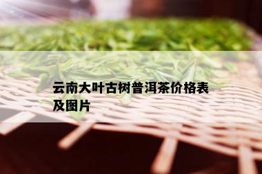 云南大叶古树普洱茶价格表及图片