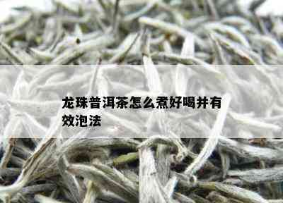 龙珠普洱茶怎么煮好喝并有效泡法