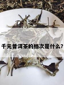 千元普洱茶的档次是什么？