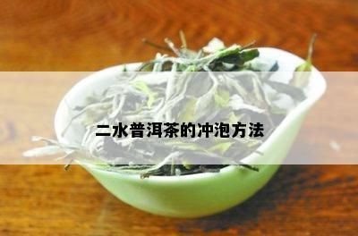 二水普洱茶的冲泡方法