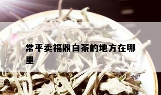 常平卖福鼎白茶的地方在哪里