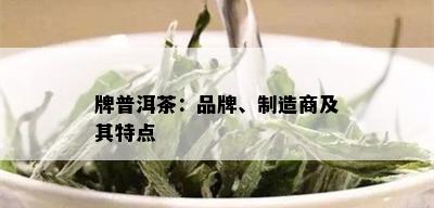 牌普洱茶：品牌、制造商及其特点