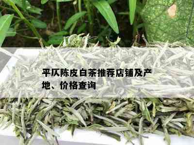 平仄陈皮白茶推荐店铺及产地、价格查询