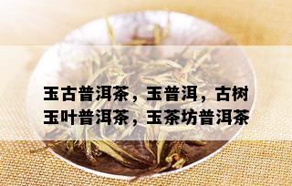 玉古普洱茶，玉普洱，古树玉叶普洱茶，玉茶坊普洱茶