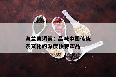 海兰普洱茶：品味中国传统茶文化的深度独特饮品