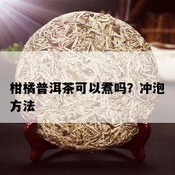 柑橘普洱茶可以煮吗？冲泡方法