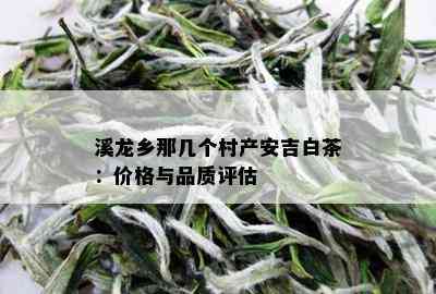 溪龙乡那几个村产安吉白茶：价格与品质评估