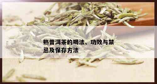 熟普洱茶的喝法、功效与禁忌及保存方法