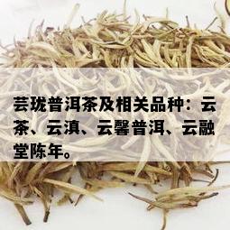 芸珑普洱茶及相关品种：云茶、云滇、云馨普洱、云融堂陈年。