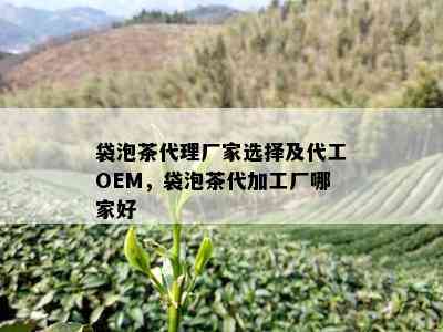 袋泡茶代理厂家选择及代工OEM，袋泡茶代加工厂哪家好