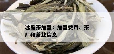 冰岛茶加盟：加盟费用、茶厂和茶业信息