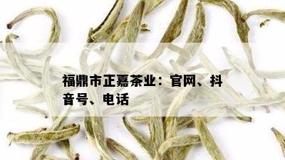 福鼎市正嘉茶业：官网、抖音号、电话