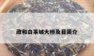 政和白茶城大桥及目简介