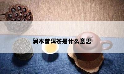 润木普洱茶是什么意思