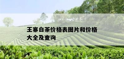 王寨白茶价格表图片和价格大全及查询