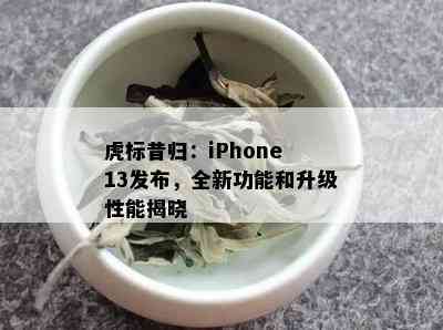 虎标昔归：iPhone 13发布，全新功能和升级性能揭晓