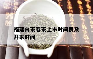 福建白茶春茶上市时间表及开采时间