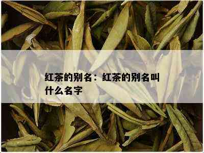 红茶的别名：红茶的别名叫什么名字