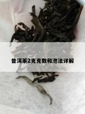 普洱茶2克克数和泡法详解