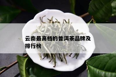 云南更高档的普洱茶品牌及排行榜