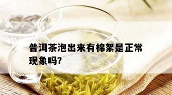 普洱茶泡出来有棉絮是正常现象吗？