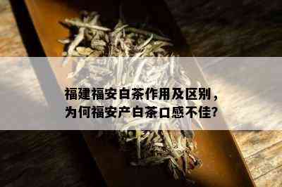 福建福安白茶作用及区别，为何福安产白茶口感不佳？