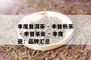 丰度普洱茶 - 丰普熟茶 - 丰普茶业 - 丰度瓷：品牌汇总