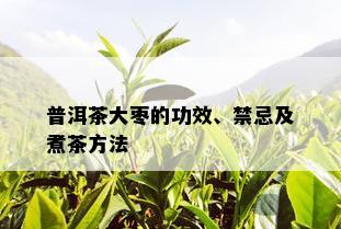 普洱茶大枣的功效、禁忌及煮茶方法