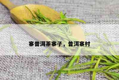 寨普洱茶寨子，普洱寨村