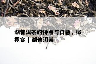 湖普洱茶的特点与口感，橄榄寨 | 湖普洱茶