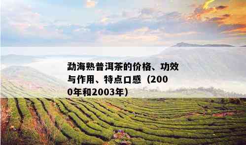 勐海熟普洱茶的价格、功效与作用、特点口感（2000年和2003年）