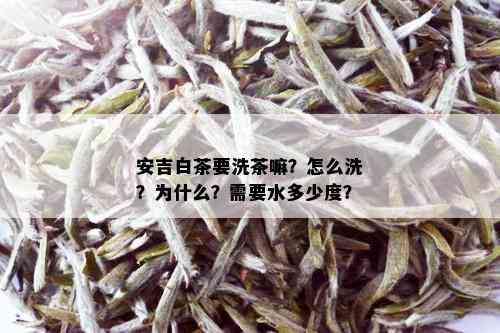 安吉白茶要洗茶嘛？怎么洗？为什么？需要水多少度？