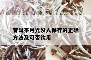 普洱茶月光没人保存的正确方法及可否饮用