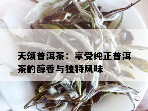 天颂普洱茶：享受纯正普洱茶的醇香与独特风味