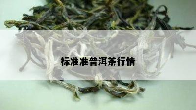 标准准普洱茶行情