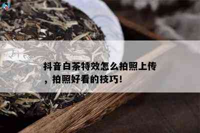 抖音白茶特效怎么拍照上传，拍照好看的技巧！