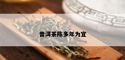 普洱茶陈多年为宜