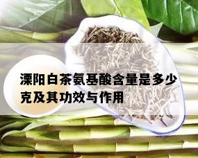 溧阳白茶氨基酸含量是多少克及其功效与作用